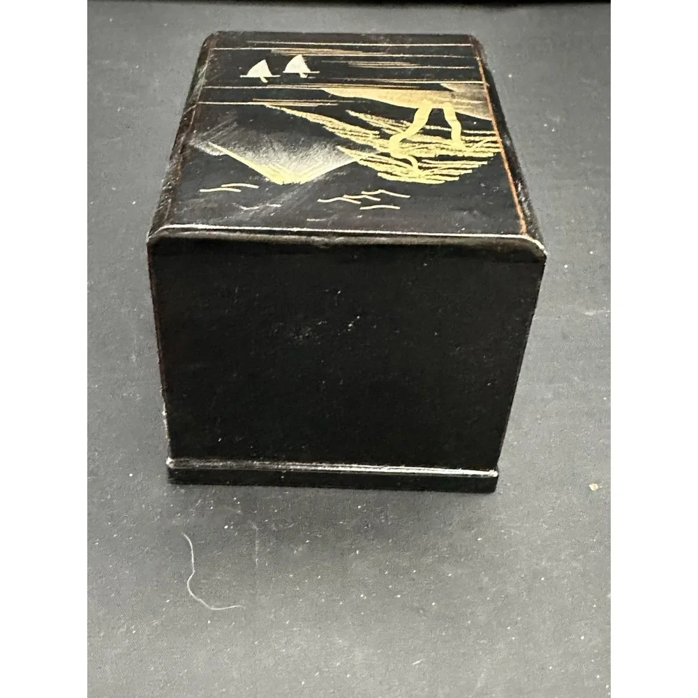 Antique Handpainted 2-drawer Box‎ Vintage Rare Japanese